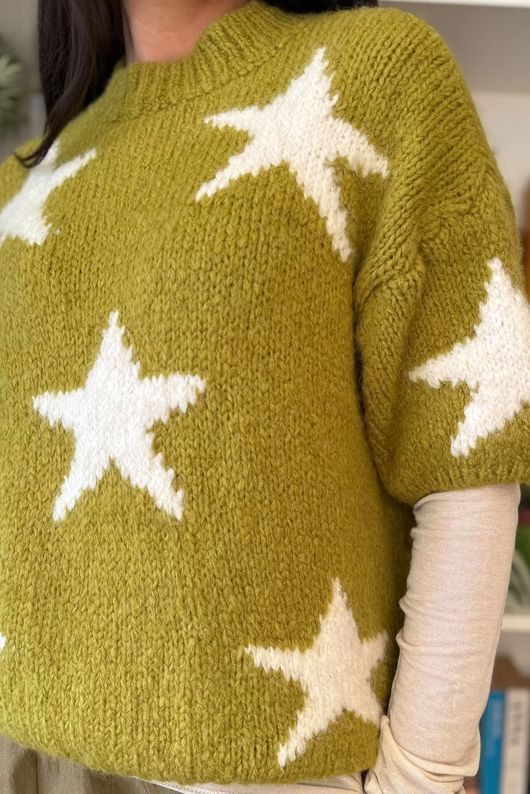 Big Softie Star Short Sleeve Knit Olive